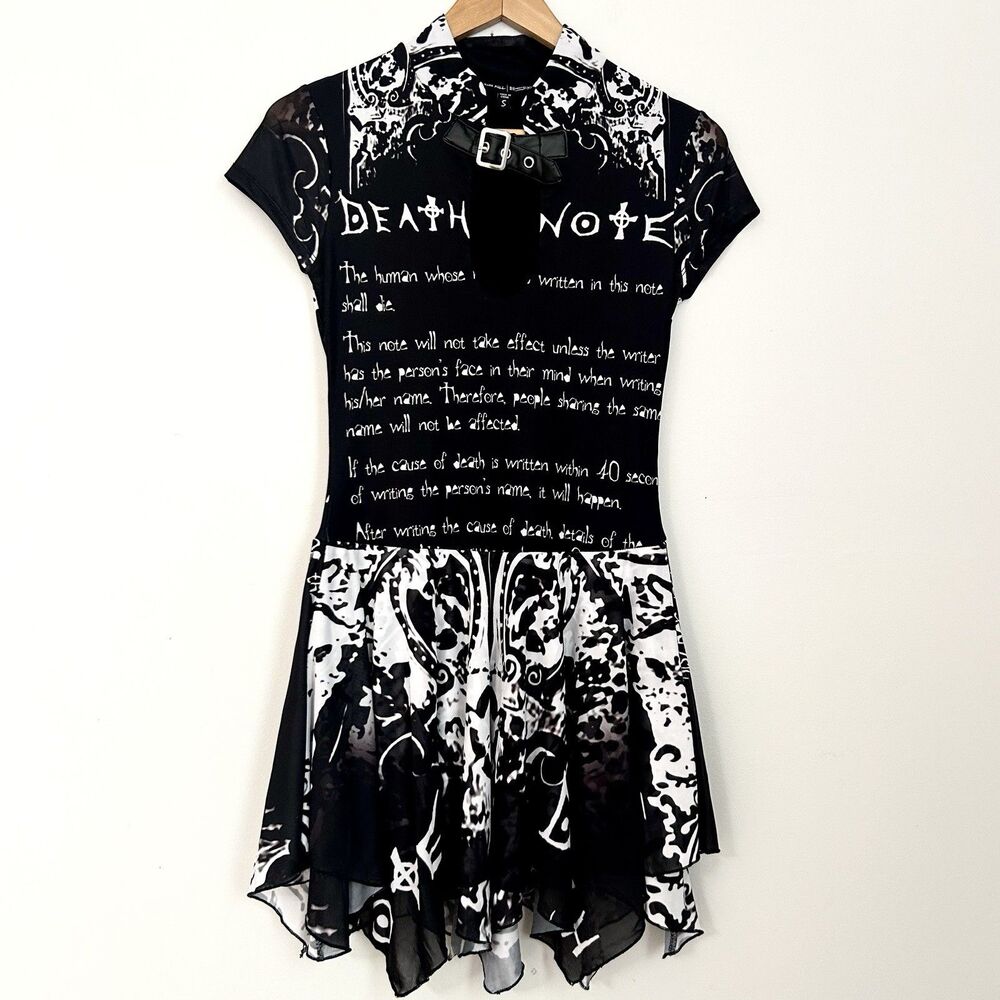 Dolls Kill The Rules Death Note Mini Dress Gothic Anime Buckle S